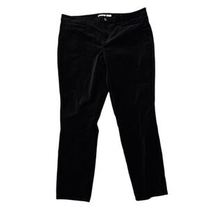 Lands End Womens Velvet Pants Black Pants Size 18 Smooth Mid Rise Slim